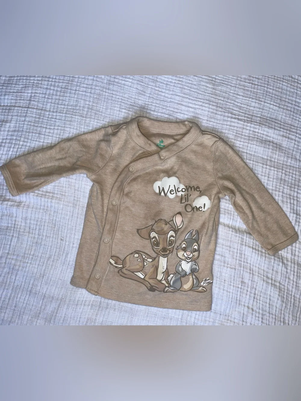 Disney Brown 'Welcome Little One' Bambi Top with Cream Printed Pants